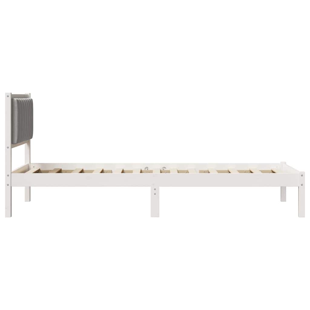 Bed Frame with Upholstered Headboard Light Grey 90 x 200 cm